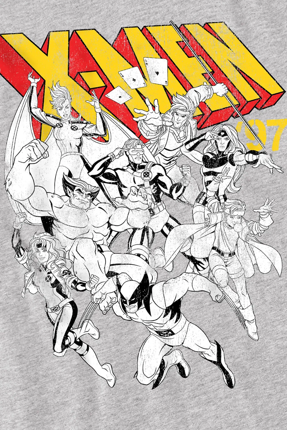Детский свитшот с X-Men, ретро дизайн, Marvel, светло-серый — фото 2