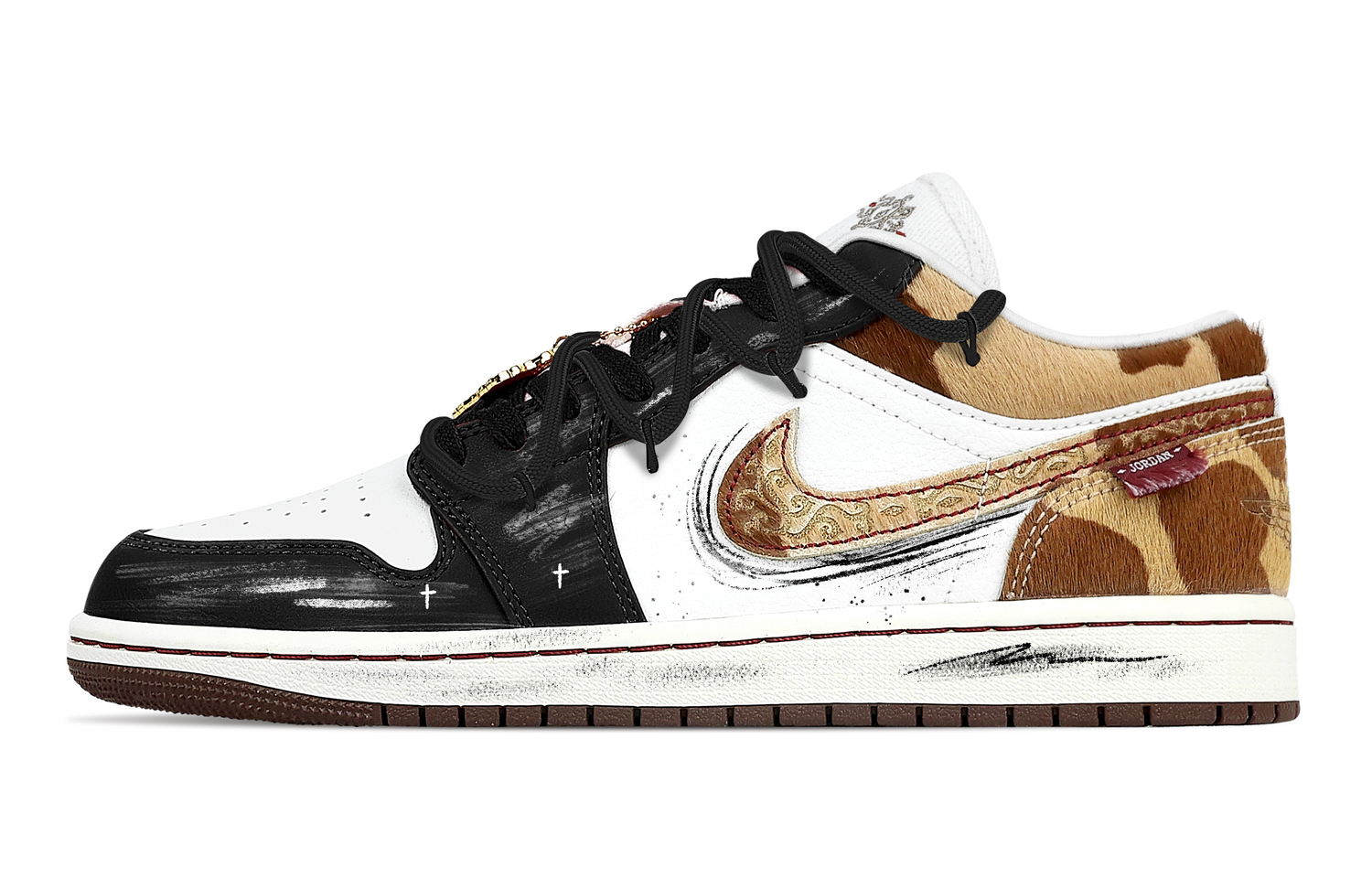 

Jordan Кроссовки Air 1 The Stars And The Moon Shine Abrasion Resistant Low Top Vintage мужские черно-белые