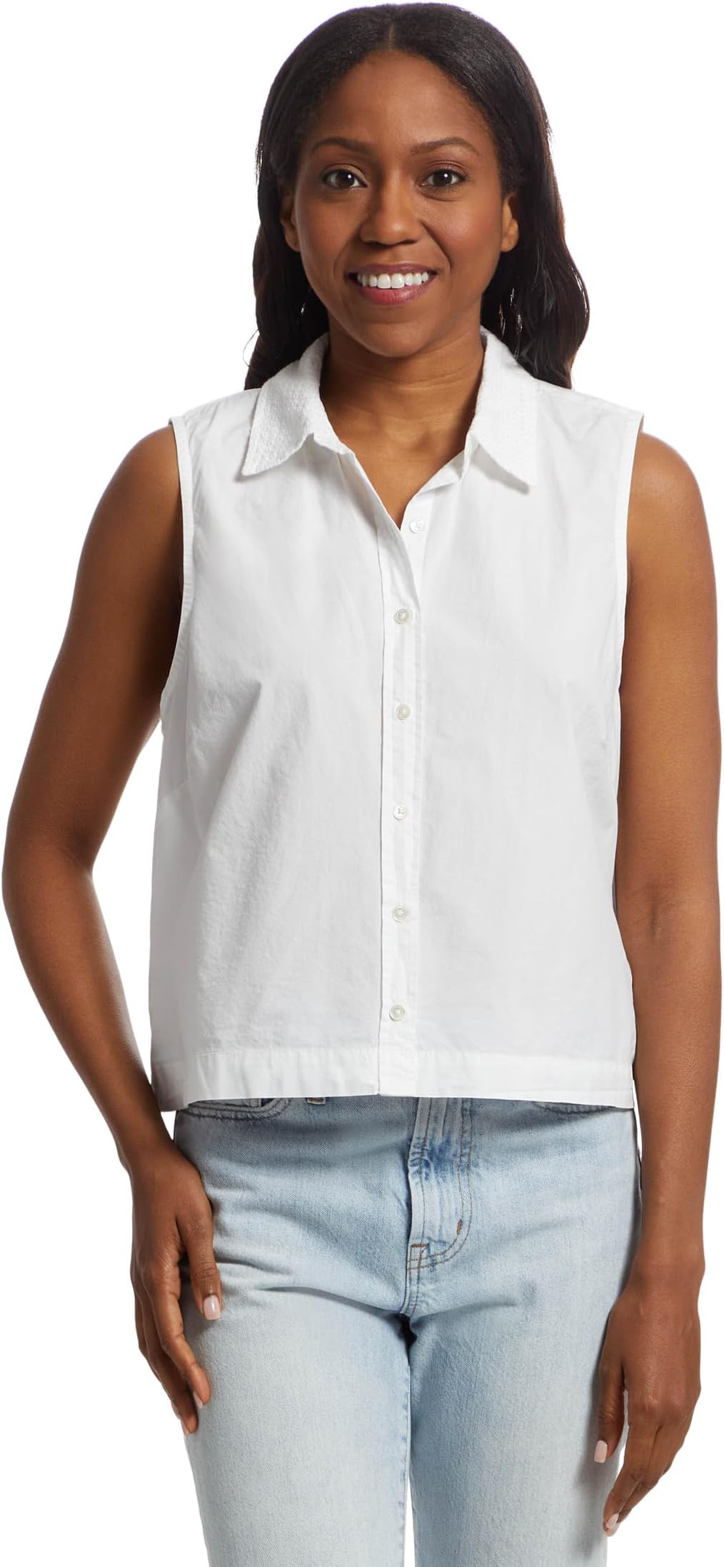 

Рубашка Lilla P Eyelet Collar Sleeveless Shirt, белый