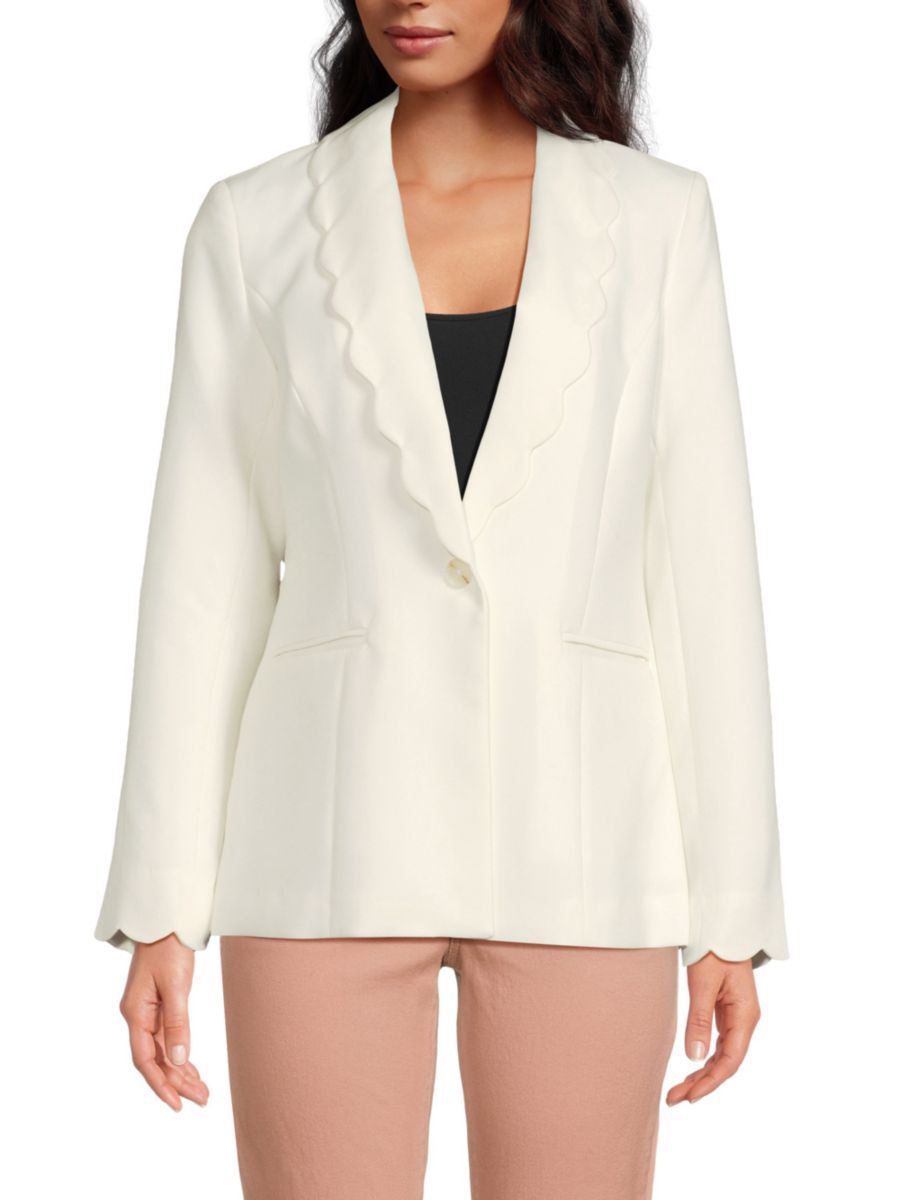 

Блейзер с фестончатым краем T Tahari, цвет White Star