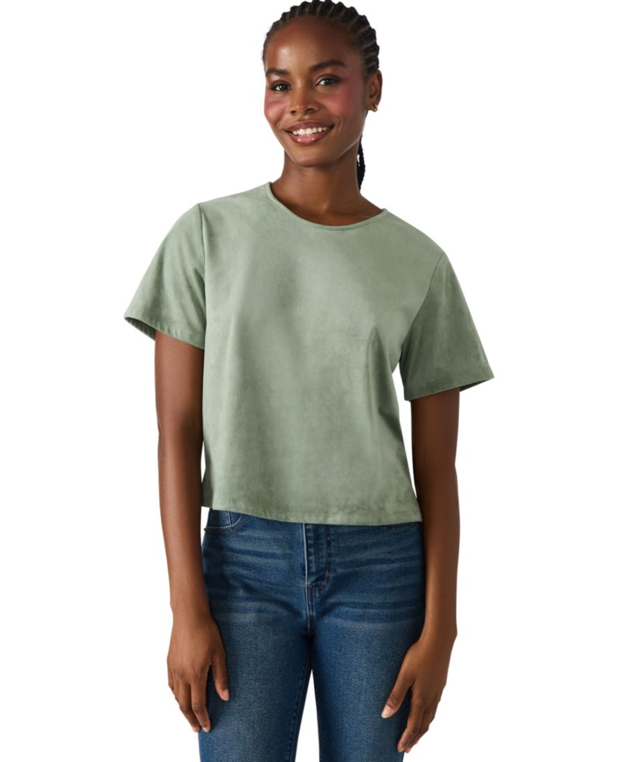 

Женская футболка с коротким рукавом и круглым вырезом Steve Madden, Jade Cream