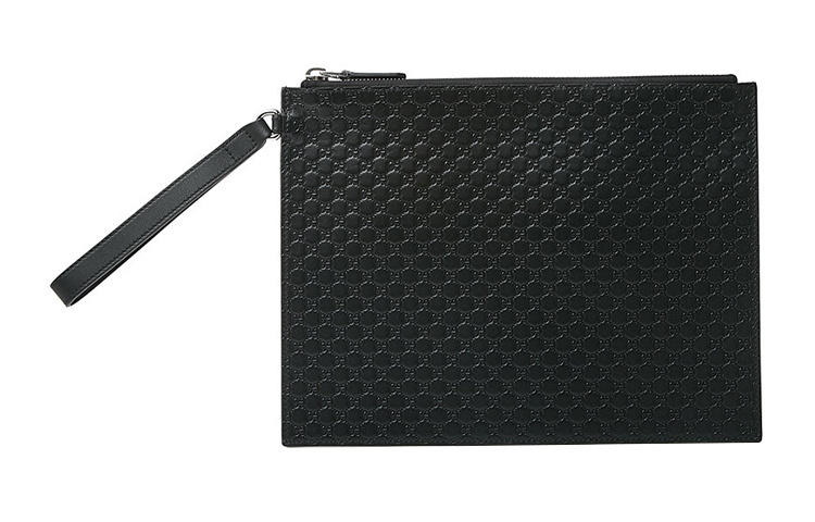 

GUCCI GG Cow Leather Storage Bag Wrist Bag Clutch Regular Men's Black