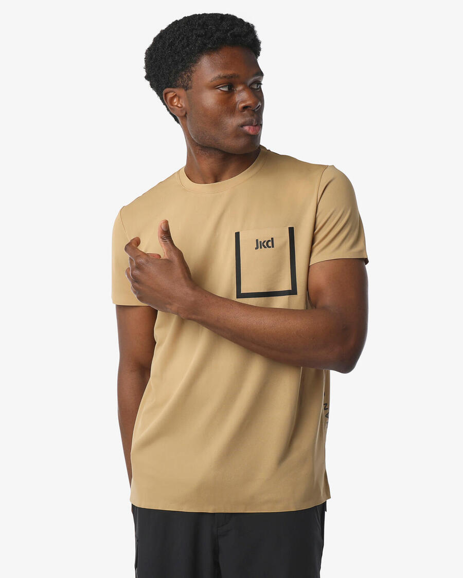 

JAKED Золотая мужская синтетическая фитнес-футболка