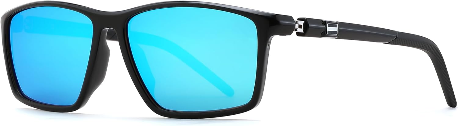 

Солнцезащитные очки FEISEDY квадратной формы для мужчин и женщин, ретро-стиль, прямоугольная форма, классические солнцезащитные очки, модная винтажная оправа, поляризованные, защита от УФ-излучения UV400, B0288, Black/Blue