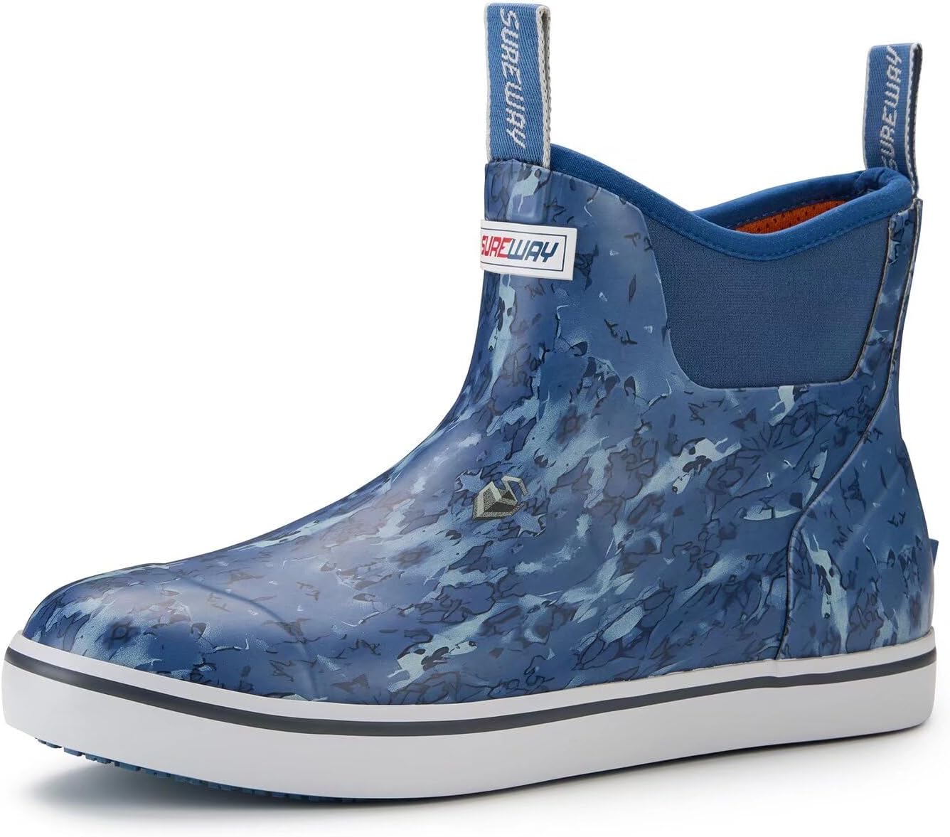 

Мужские ботинки SUREWAY для корабельной палубы, профессиональные противоскользящие рыболовные и ботинки для лодки до щиколотки, водонепроницаемые дождевые ботинки, легкие неопрено-резиновые палубные ботинки, Set Sail