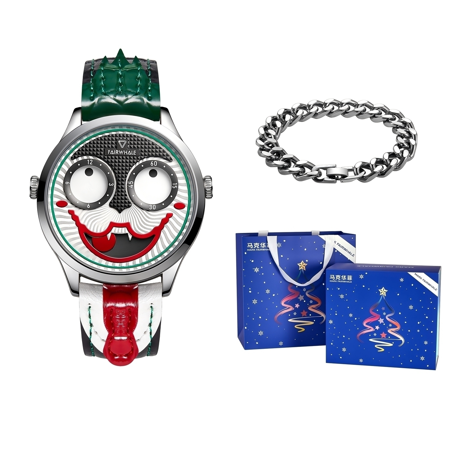 

Мужские часы из коллекции Born For Trend, кварцевый механизм, ремешок из натуральной кожи Fairwhale, christmas box+trendy bracelet