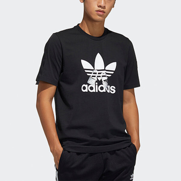 Футболка оригинальные vday tee un sports casual men Adidas, черный — фото 3