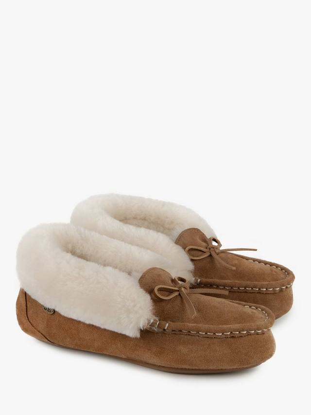 Мокасины из овчины франчески Just Sheepskin, цвет Chestnut — фото 3