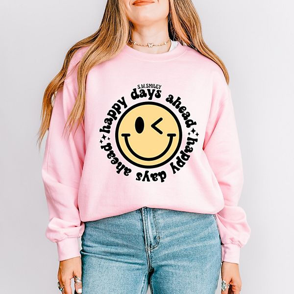 

Футболка Sweatshirt SWSmiley happy days ahead smiley face Simply Sage Market, Light Pink, Зеленый, Футболка Sweatshirt SWSmiley happy days ahead smiley face Simply Sage Market, Light Pink