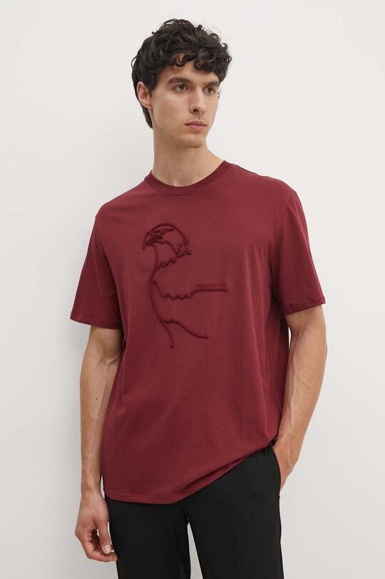 

Хлопковая футболка Armani Exchange, бордовый