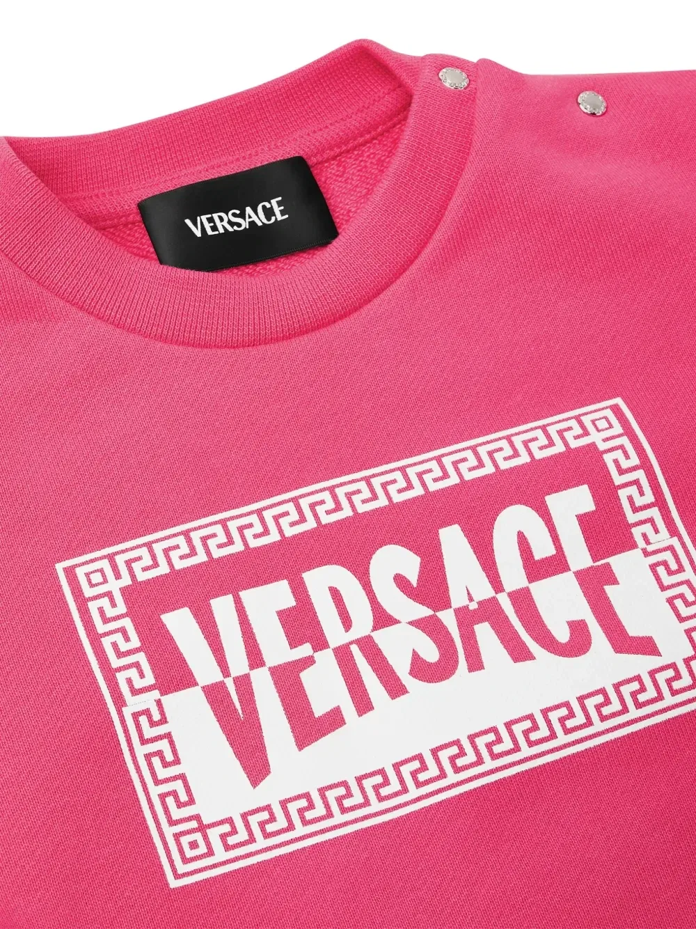 Детская толстовка из хлопкового джерси с принтом Versace Kids, розовый — фото 3