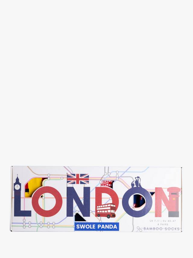 

Носки London Box из бамбука Swole Panda, Pack of 4, Multi