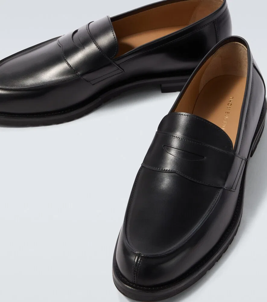 Кожаные лоферы Thom Sweeney, черный — фото 3