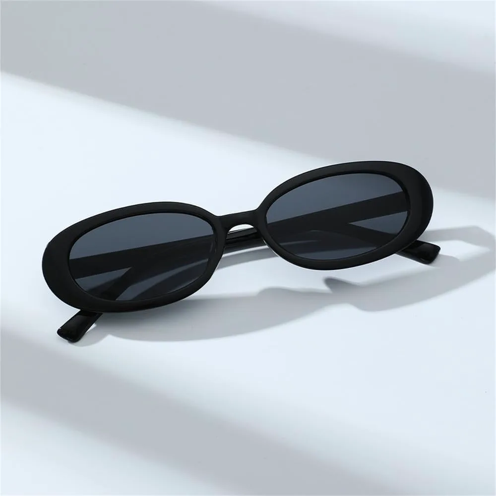

Винтажные овальные солнцезащитные очки для женщин, маленькие овальные солнцезащитные очки в стиле ретро, ​​черные с красными линзами, женские очки-маска KTUCN, 4