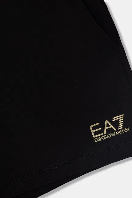 Шорты спортивные из хлопка EA7 Emporio Armani, черный — фото 3