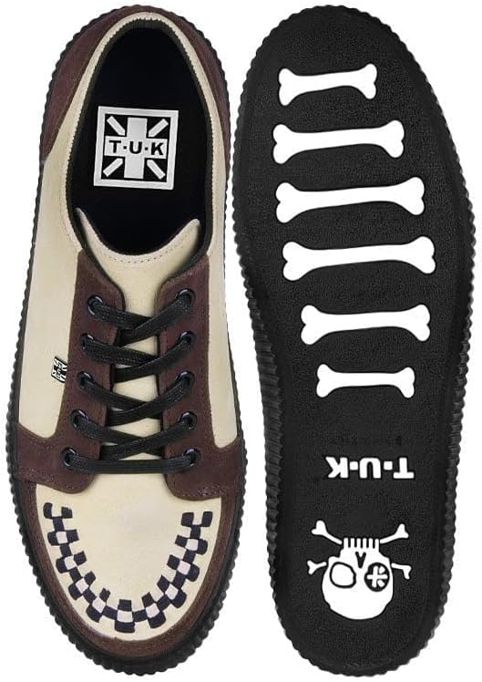 Кроссовки T.U.K. Suede Creeper для женщин и мужчин, Шнуровка, черная переплетенная текстура и люверсы, Классическая рифленая подошва и сетчатая подкладка, Комфорт с памятью формы для повседневной носки — фото 3