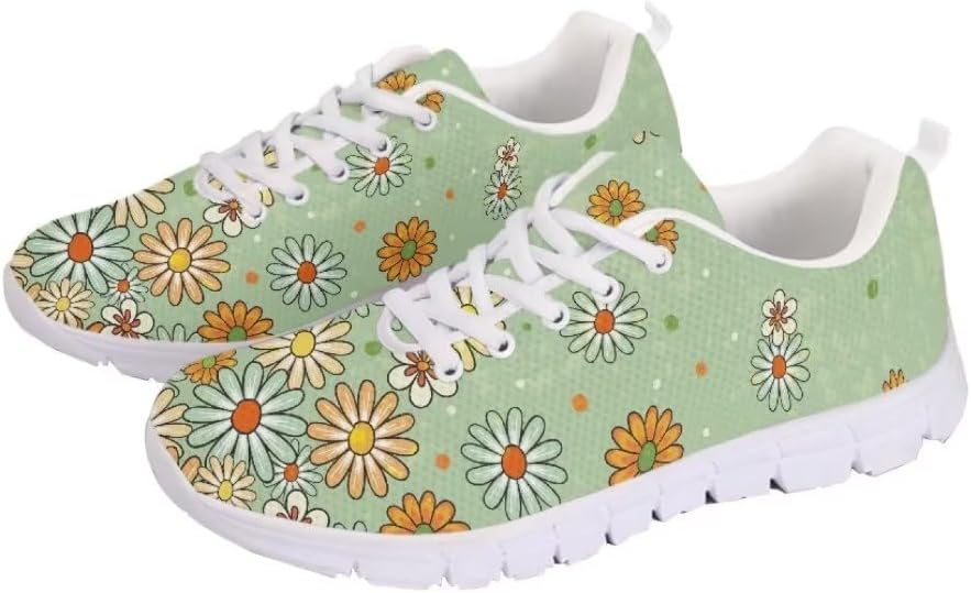 

Мужские кроссовки Jeiento для бега и ходьбы, противоскользящие теннисные кроссовки с дышащей сеткой, спортивная обувь для тренажерного зала, тренировок и повседневной носки, Color Daisy