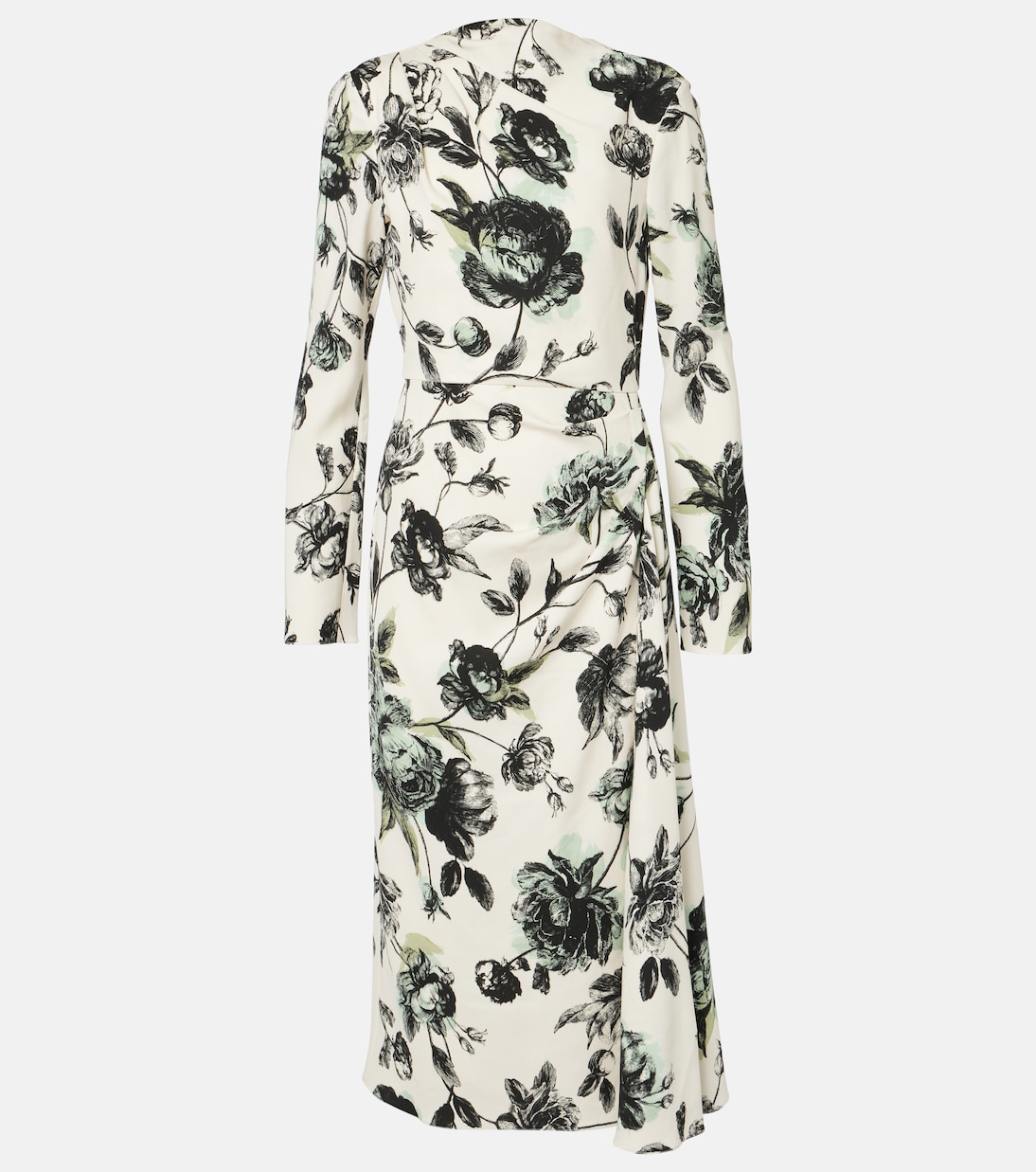 

Платье миди с драпировкой Erdem, Violetta Etching Winter White