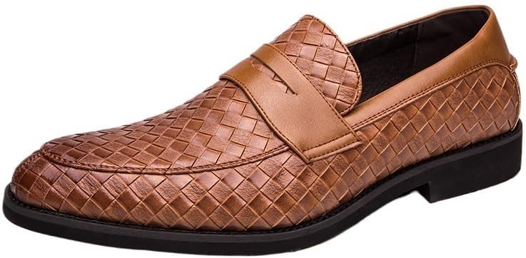 

Мужские классические кожаные лоферы Zestrelax, деловые мокасины, без шнурков, повседневные, удобные, для вечеринок и свадеб, коричневый