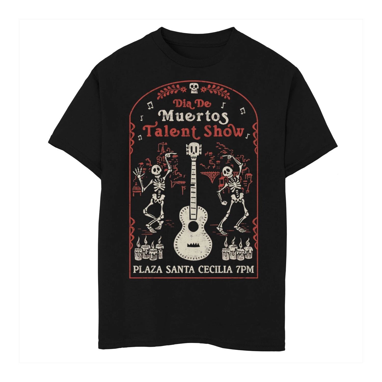 

Футболка с плакатом «Шоу талантов Dia De Los Muertos» для мальчиков 8–20 лет Disney/Pixar Coco Licensed Character