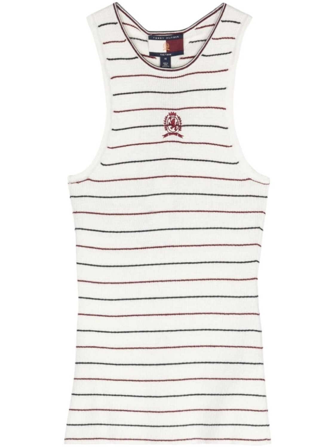 

Tommy Hilfiger полосатый трикотажный топ с вышивкой, белый
