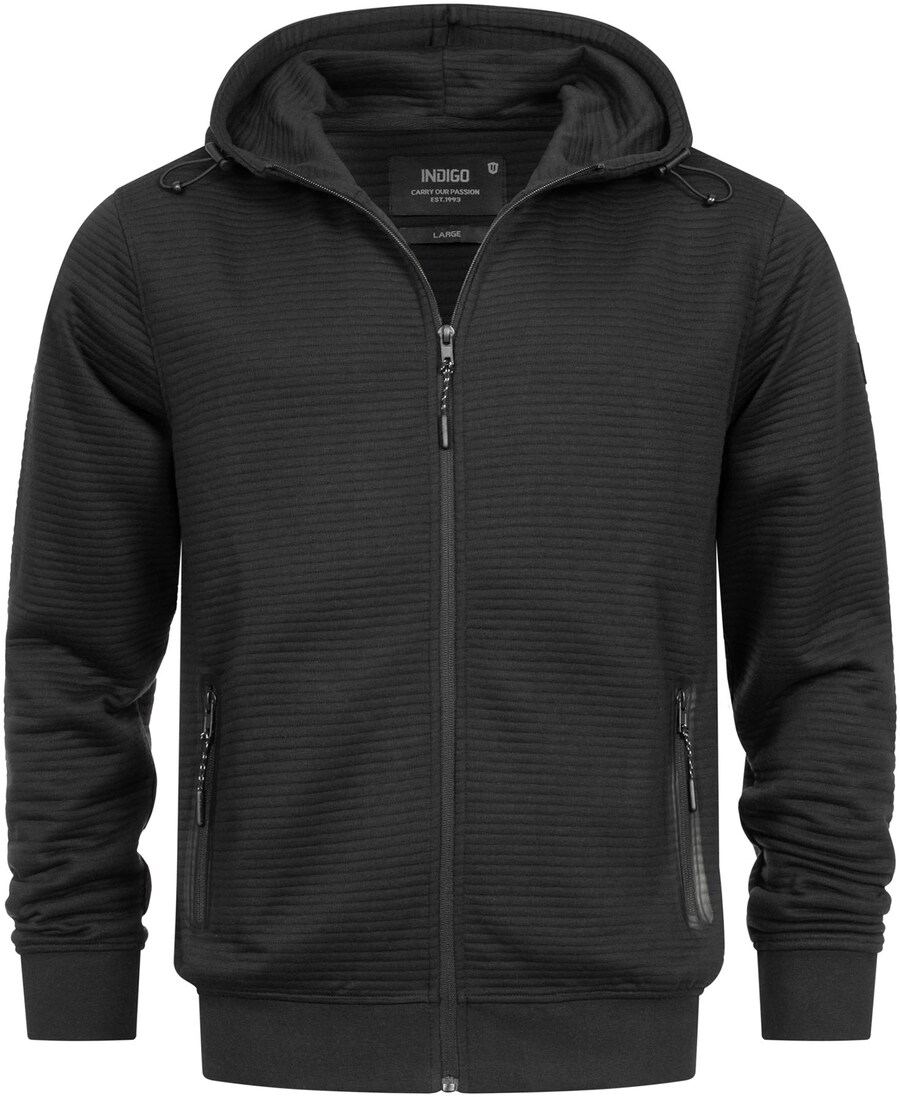 

Толстовка с капюшоном на молнии INDICODE Zip-Up Hoodie, черный