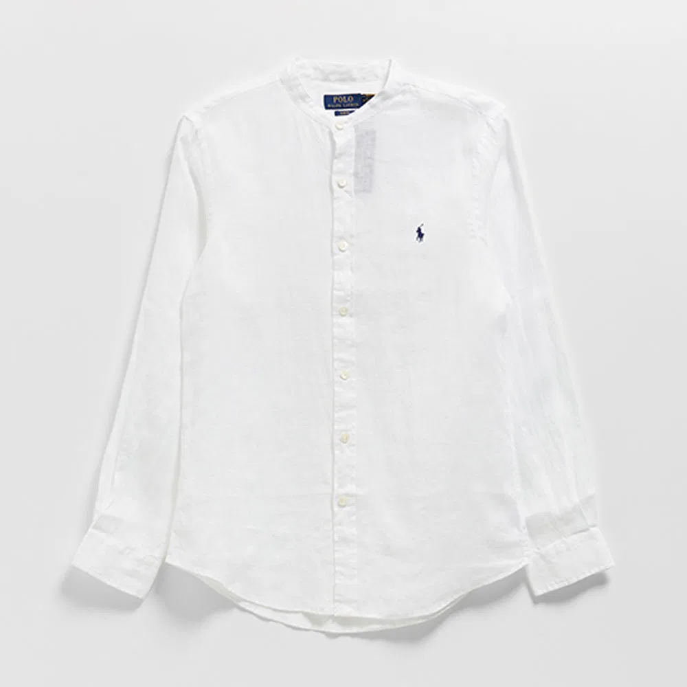 Мужская льняная рубашка Slim Fit белая от Polo Ralph Lauren