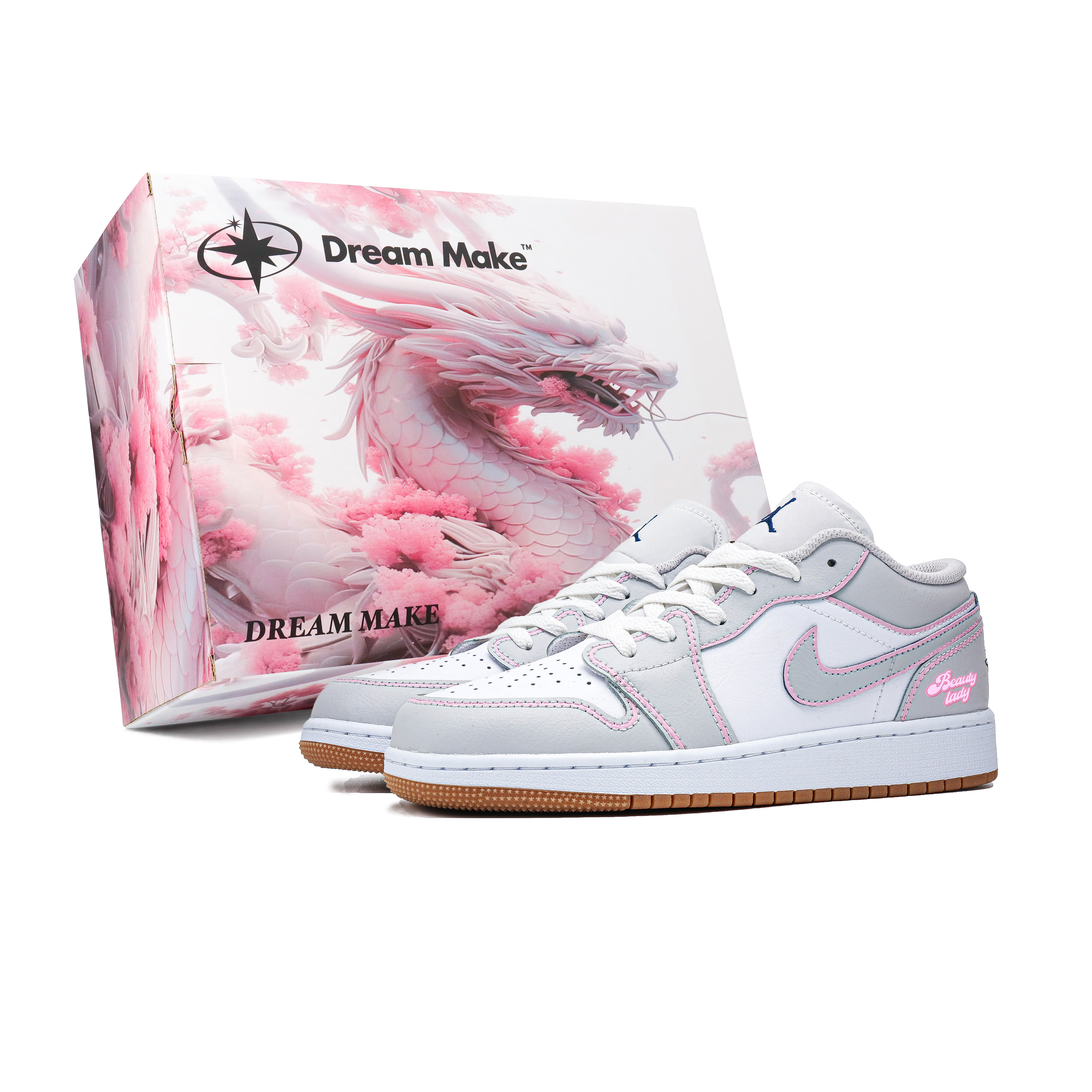 

Баскетбольные кроссовки Air 1 для детей начальной школы Jordan, розовый