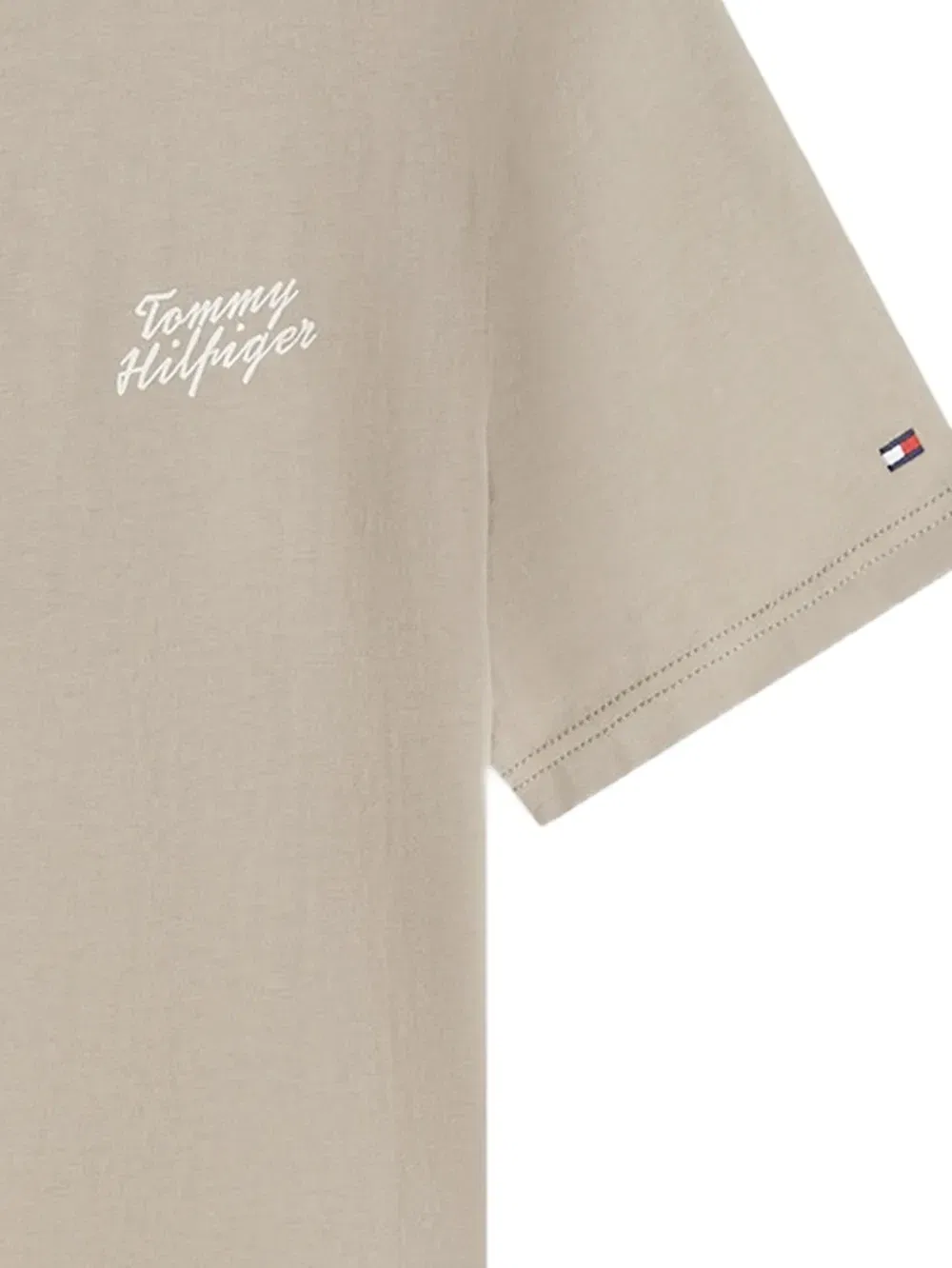 Футболка с короткими рукавами и логотипом Tommy Hilfiger, бежевый — фото 2