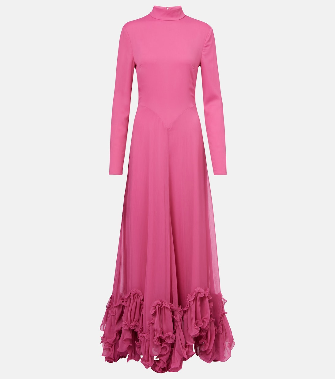 

Платье макси из шифона с оборками Rotate, Carmine Rose (Pink)