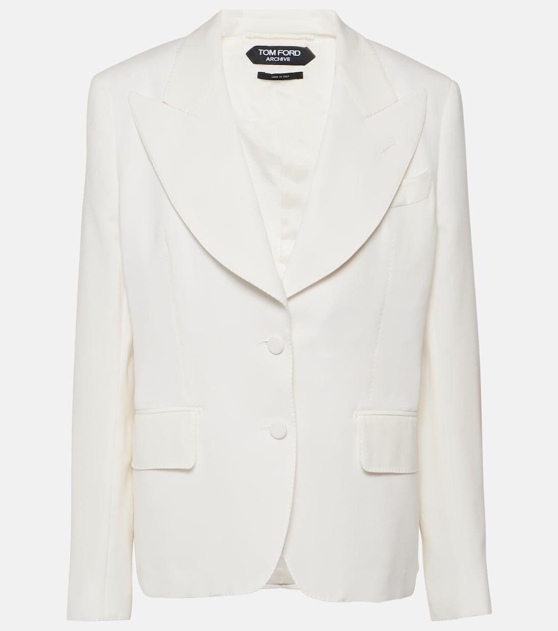 

Однобортный шелковый пиджак Tom Ford, белый