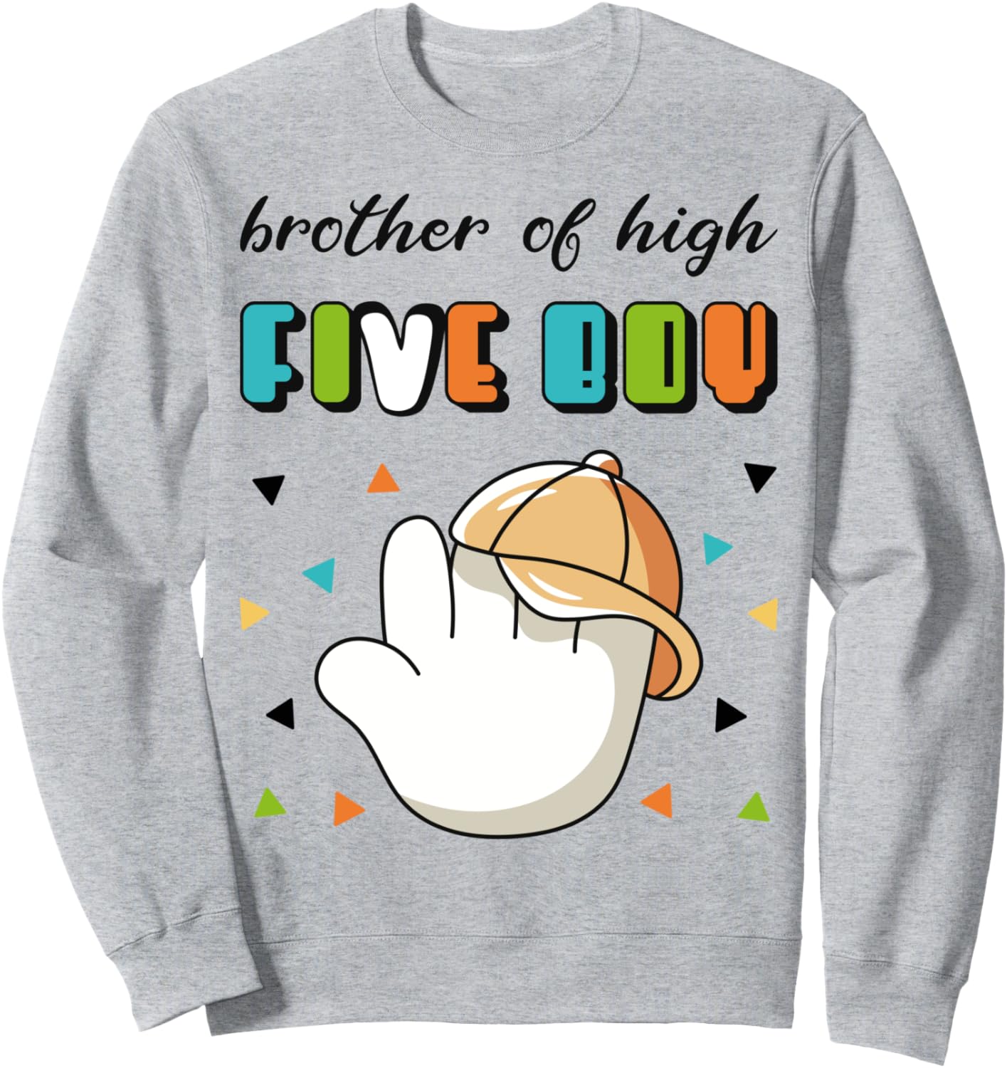 

Толстовка для вечеринки в честь 5-летия Брат Хай Файв (мальчик) в кепке. Толстовка Family Look Hi Five Year Old Decorations Gifts, серый