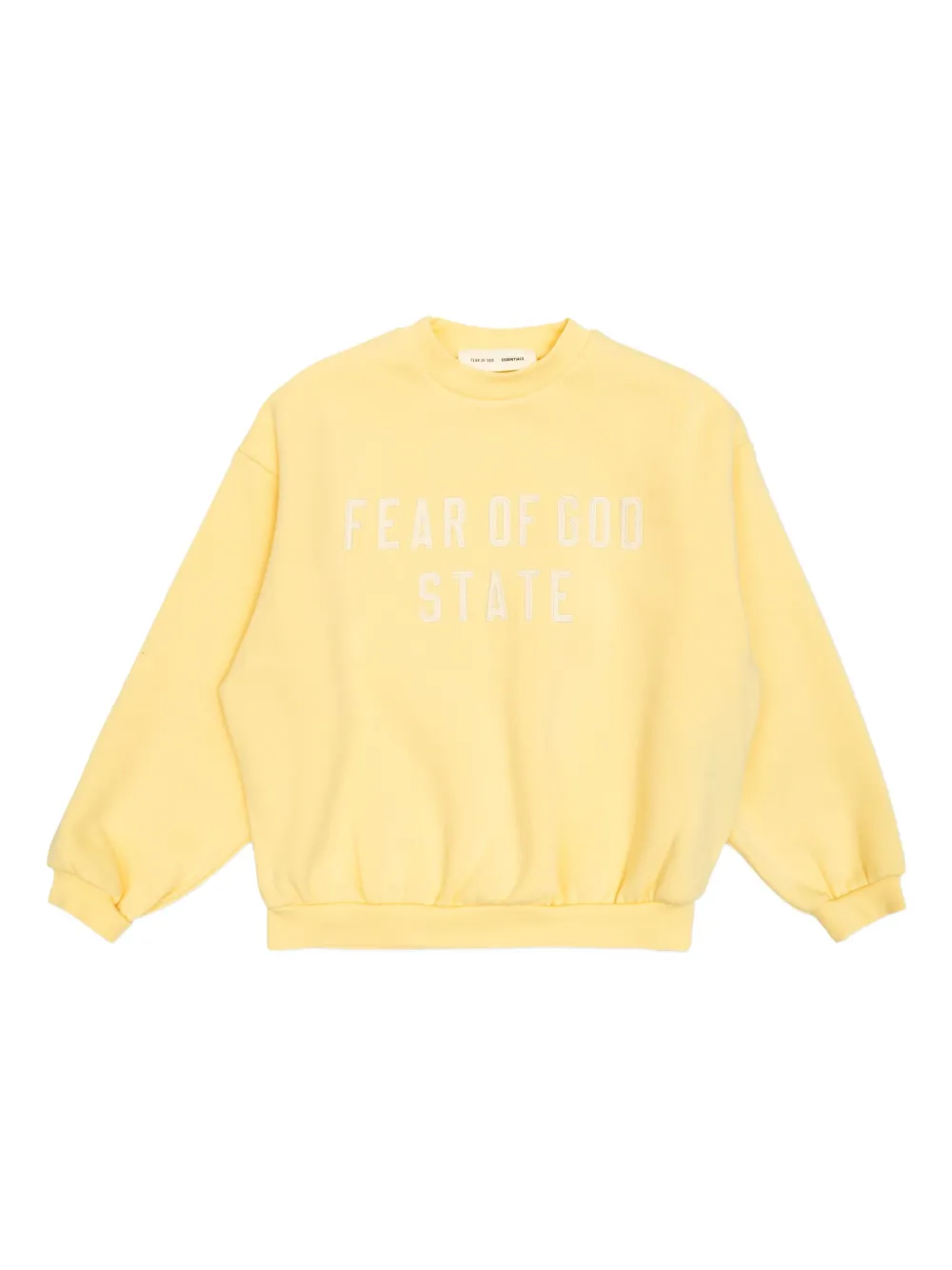 

Свитшот с вышитым логотипом FEAR OF GOD ESSENTIALS KIDS, желтый
