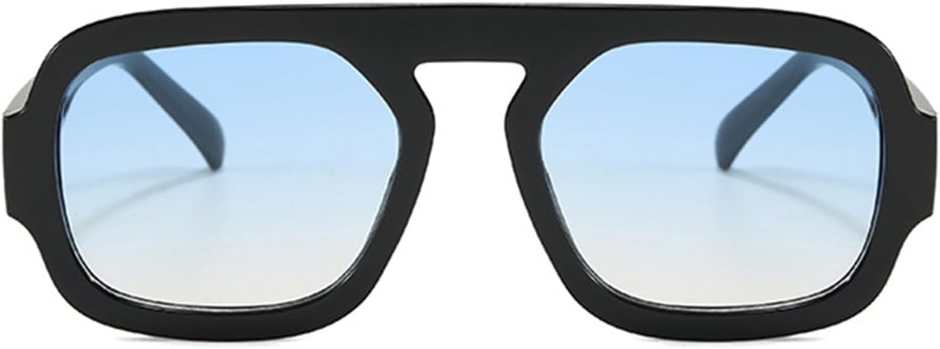 

Модные шестиугольные солнцезащитные очки-авиаторы для женщин и мужчин в стиле ретро 70-х годов, квадратные, с плоской верхней частью, геометрические солнцезащитные очки piscm, Black/Blue Gradient