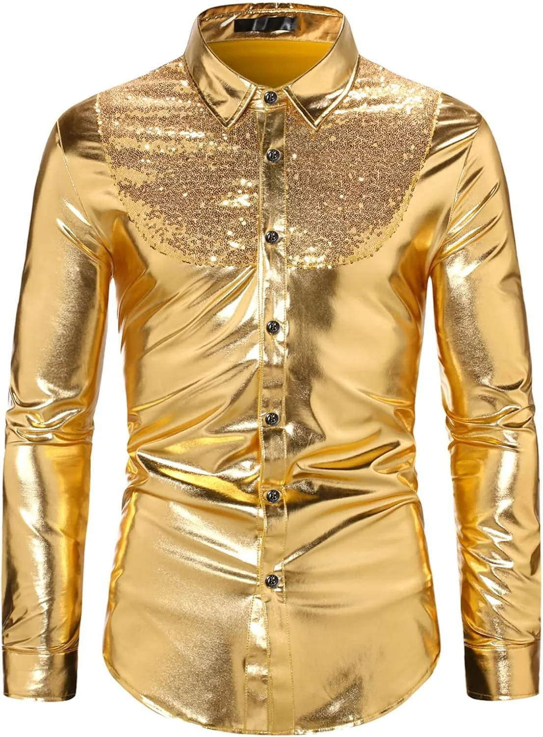 

Мужская танцевальная блуза с пайетками, длинный рукав, приталенный крой