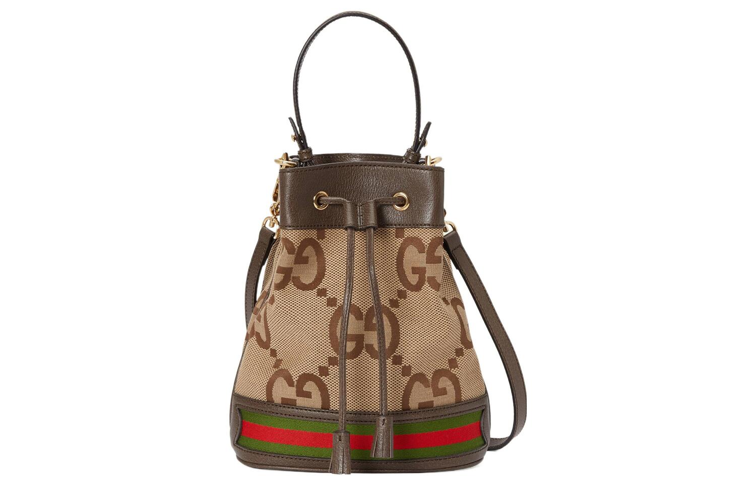 

GUCCI Сумка-ведро Ophidia из холста с кожаной окантовкой