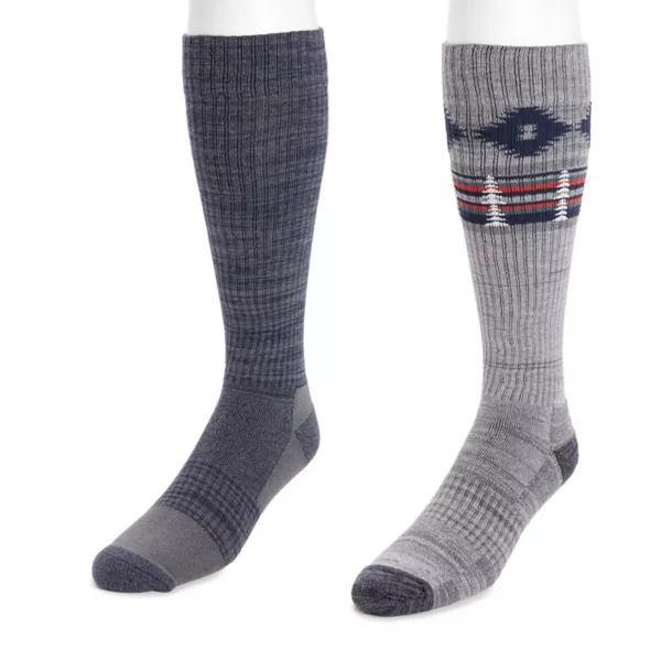 

Мужские высокие компрессионные носки, комплект из 2 пар Muk Luks, цвет medium gray blue steel
