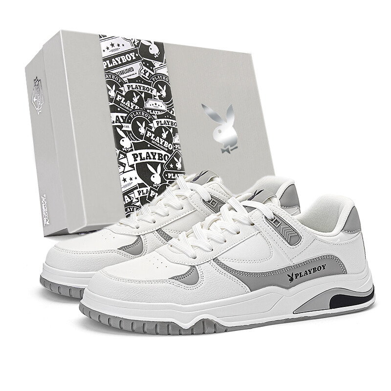 

Кеды мужские, обувь для скейтбординга низкая Playboy, цвет White Gray