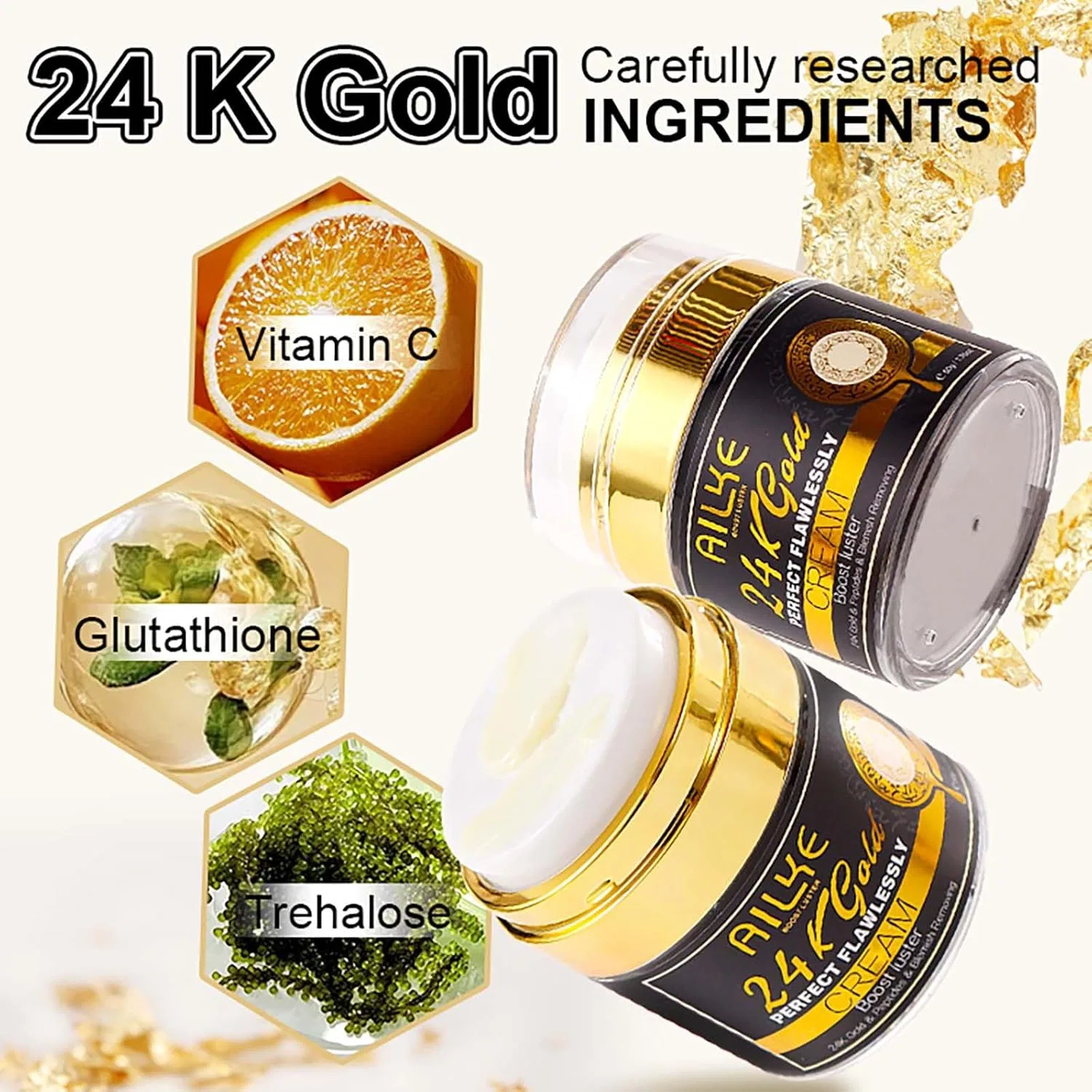 Крем для лица Ailke Boost Luster — 24K Gold Perfect Flawlessly, ‎ , Pack Of, 50 мл — фото 4