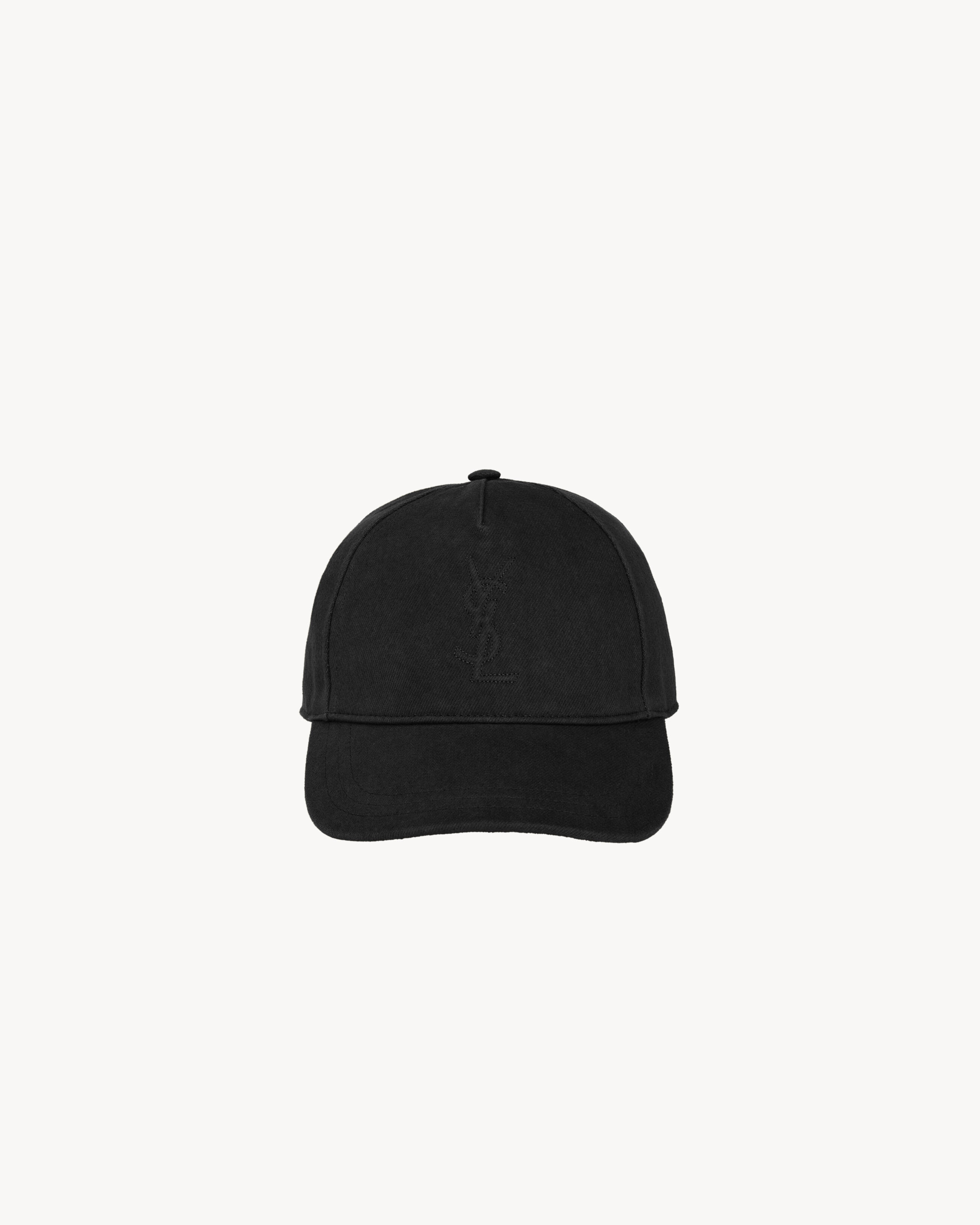 Кепка CASSANDRE из хлопкового денима твил SAINT LAURENT, черный