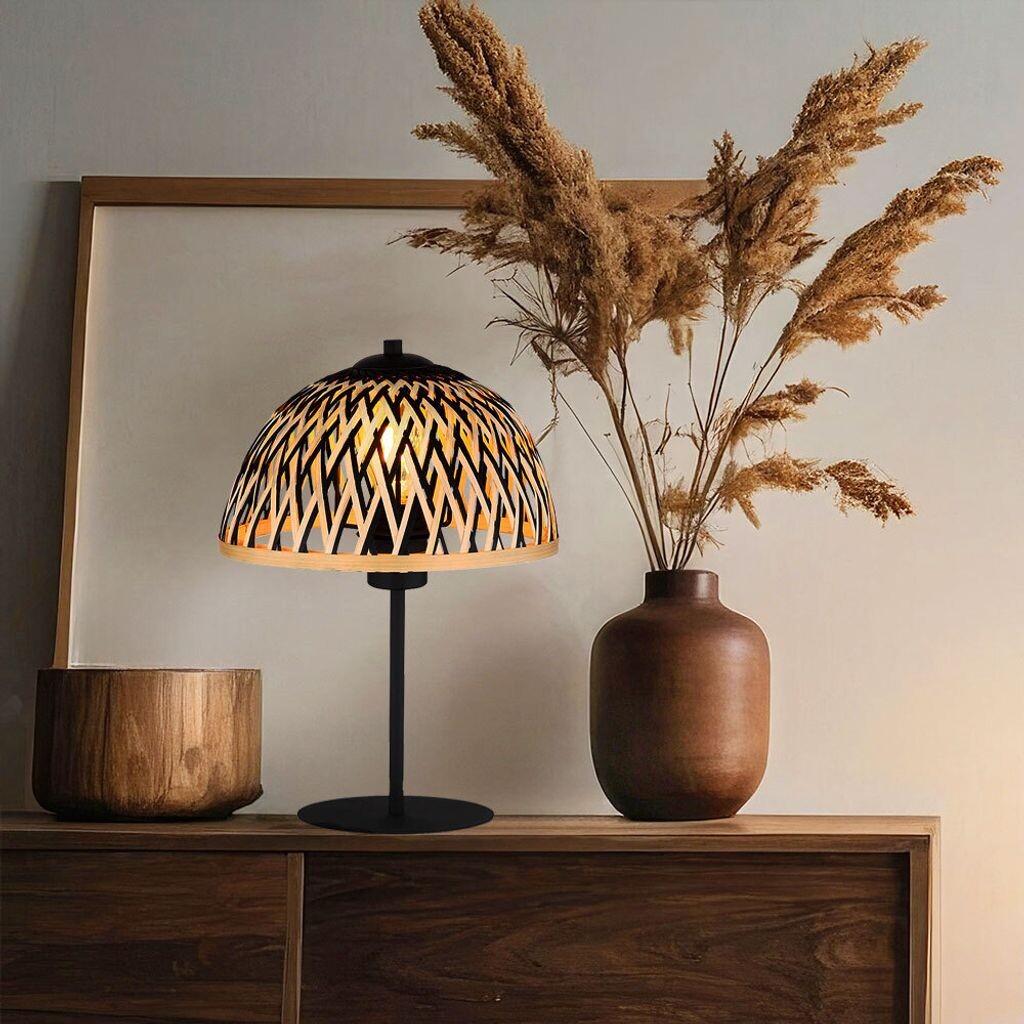 

Настольная лампа, металл, черный матовый, бамбук, H 37 см Globo Lighting