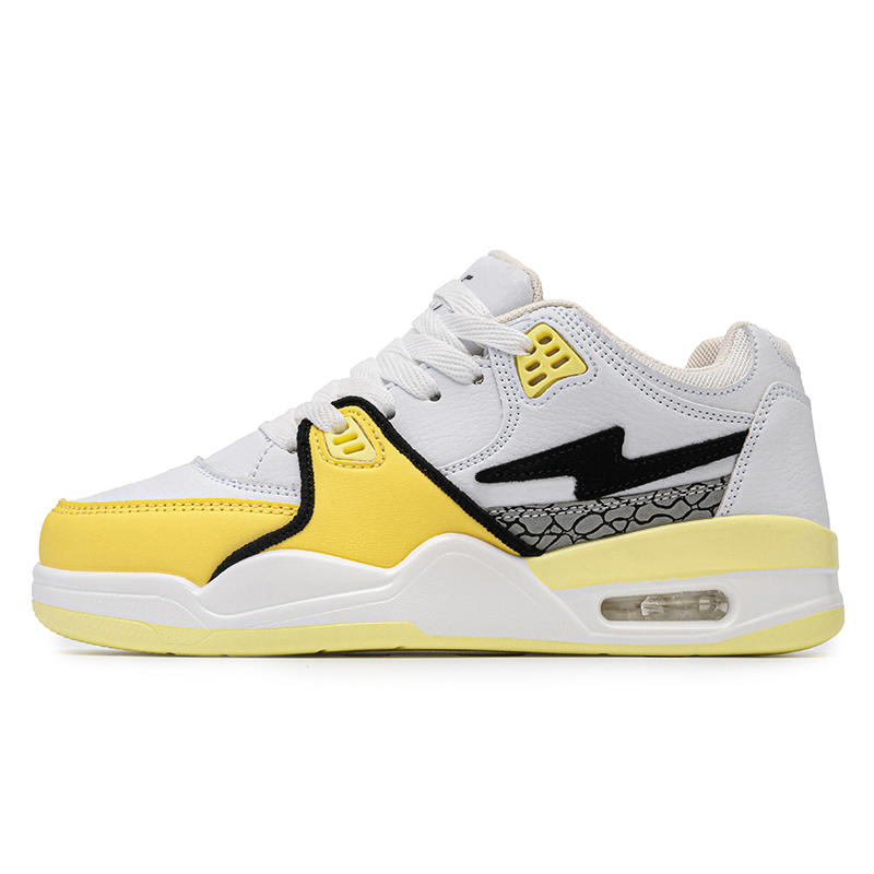 

15 MINS Скользоустойчивые износостойкие мидтоп скейтборд кроссовки унисекс - лимонно-белые, цвет Lemon White