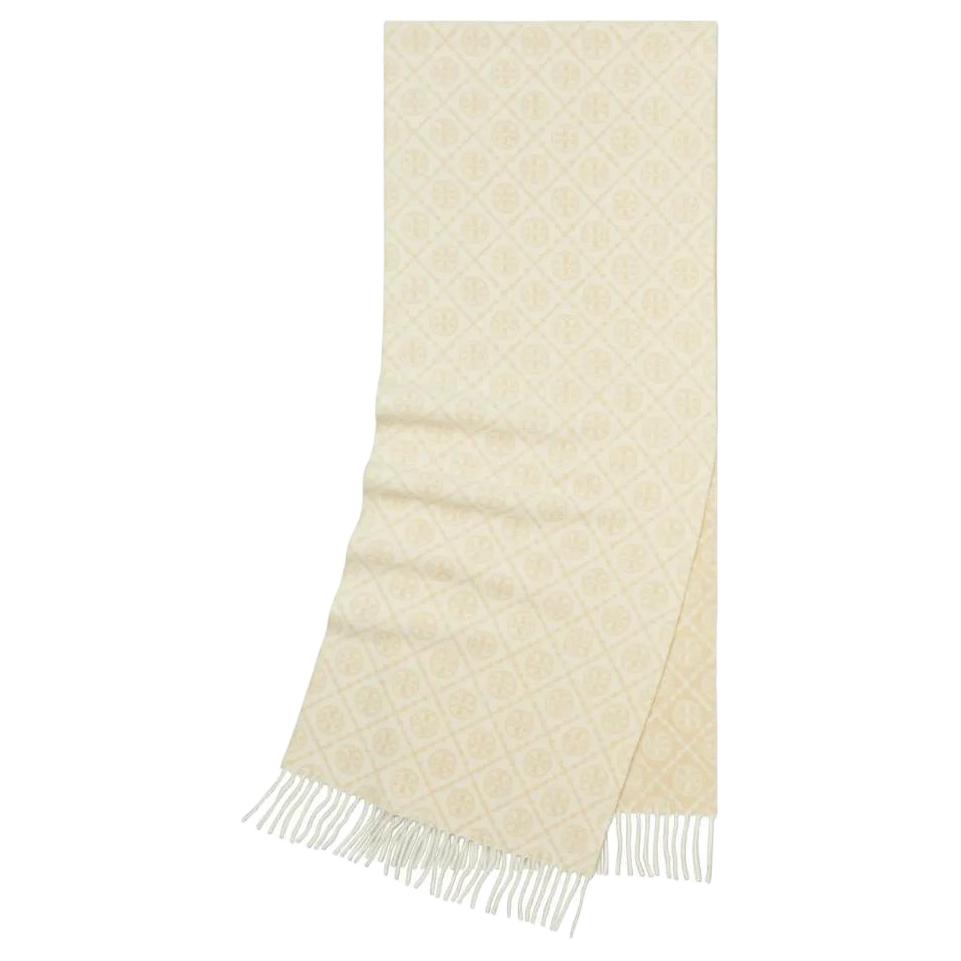

TORY BURCH Монохромный шарф с бахромой, White