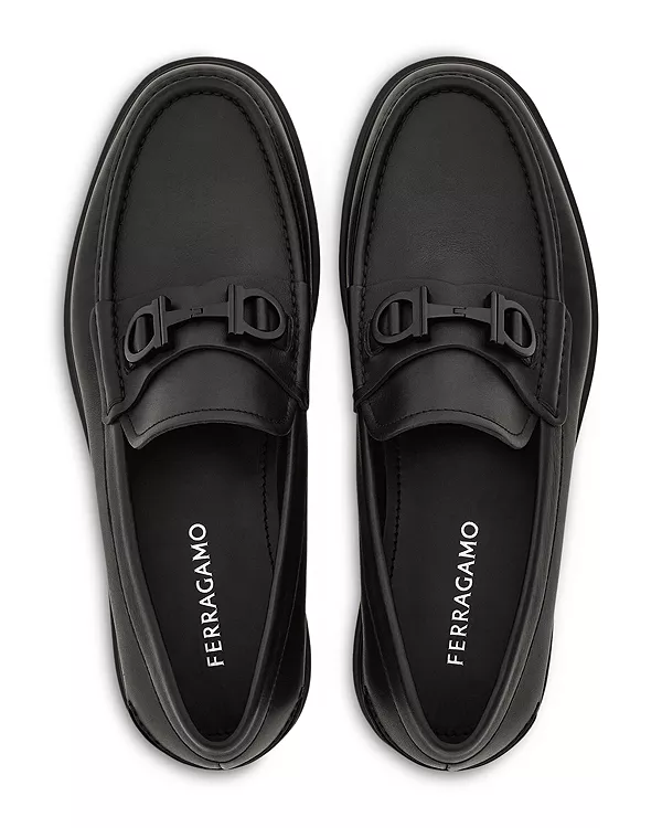 Мужские кожаные лоферы Tobias Ferragamo, черный — фото 2