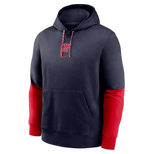 Мужской синий толстовка с капюшоном Ole Miss Rebels 2024 Sideline Club Fleece Nike — фото 3
