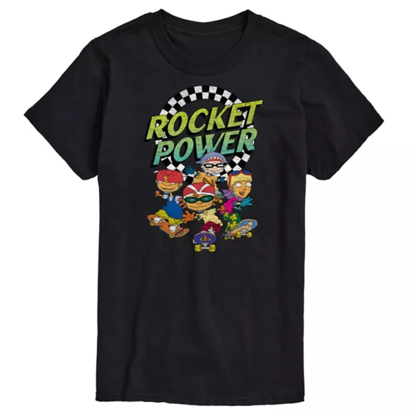 

Мужская футболка Nickelodeon Rocket Power Skating с графическим принтом Licensed Character, черный