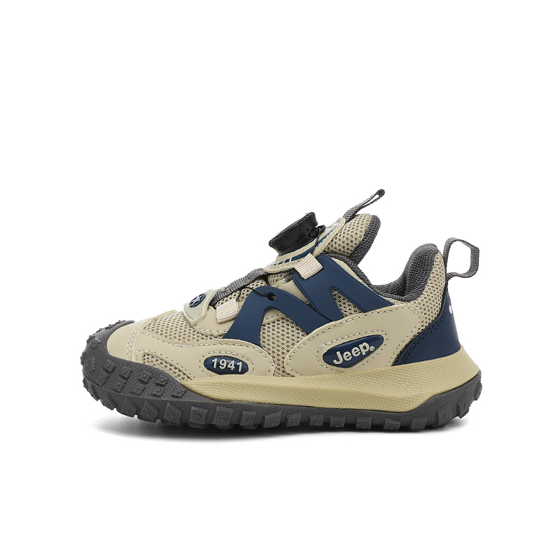 

Кроссовки Running Collection Slip Resistant, Abrasion Resistant, Lightweight Cushioning, Quiet Low top Jeep, бежевый синий