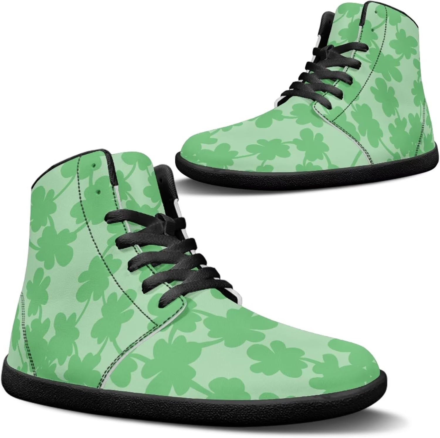 

Мужские кроссовки Jeiento из искусственной кожи для Дня Святого Патрика с широким носком, для ходьбы, высокие повседневные обувь, Fortunateu200C Four Leaf