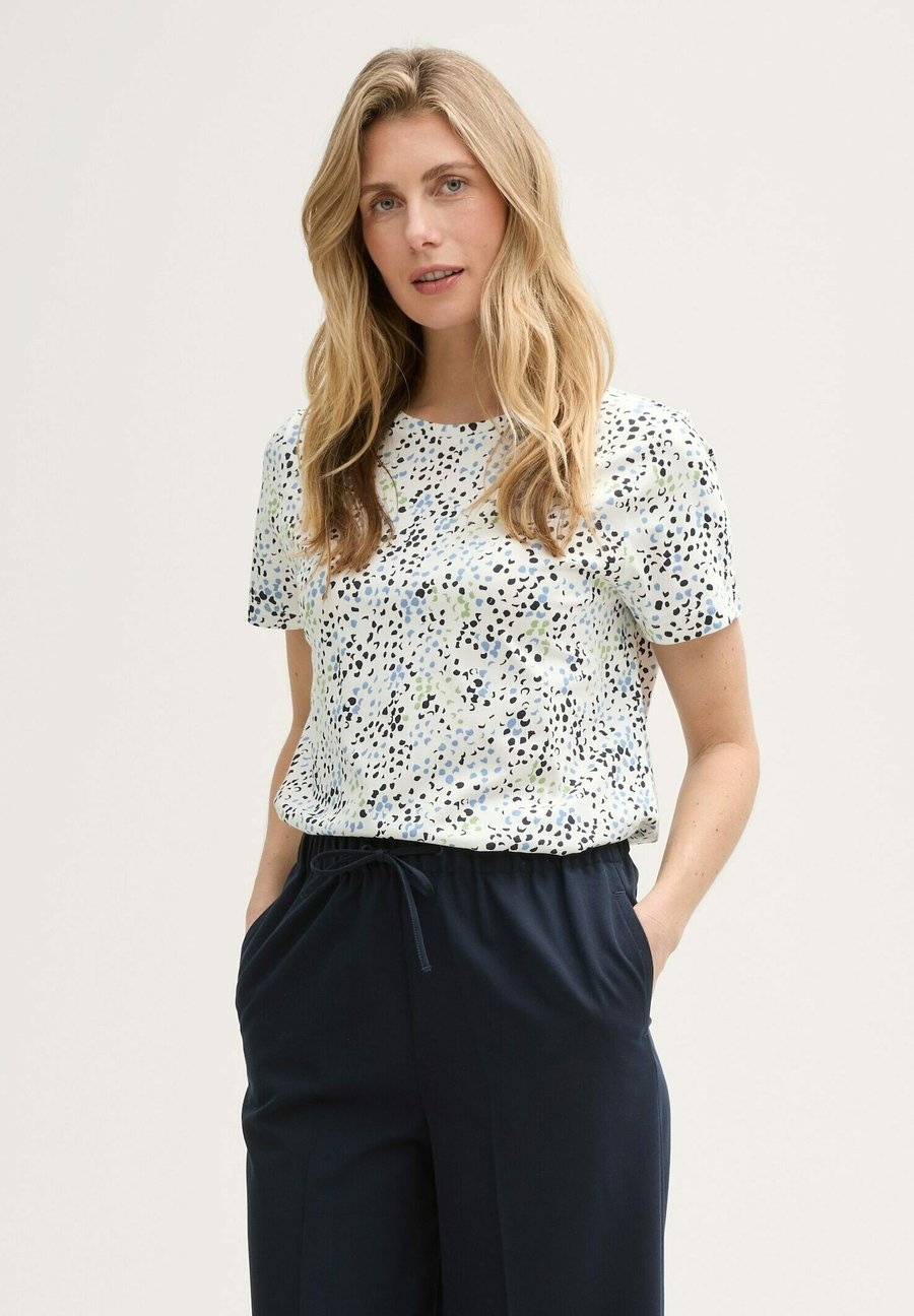 

Футболка TOM TAILOR Print T-shirt, Multicolor White Dot Structure/White