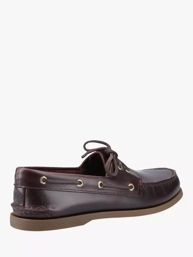 Оригинальные кожаные мокасины с двумя люверсами Sperry, Amaretto — фото 3